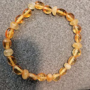 unisex 7 inch lemon yellow baltic amber stretch bracelets
